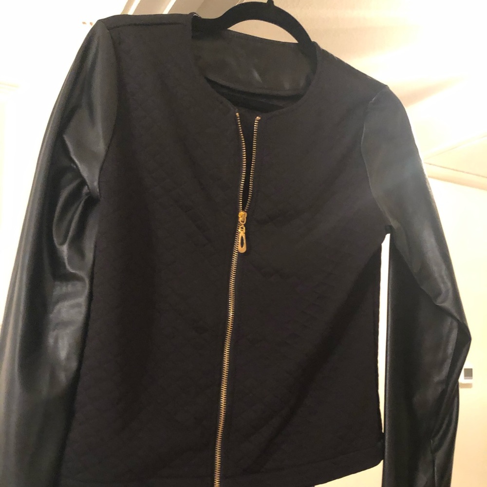 Black quilted jacket